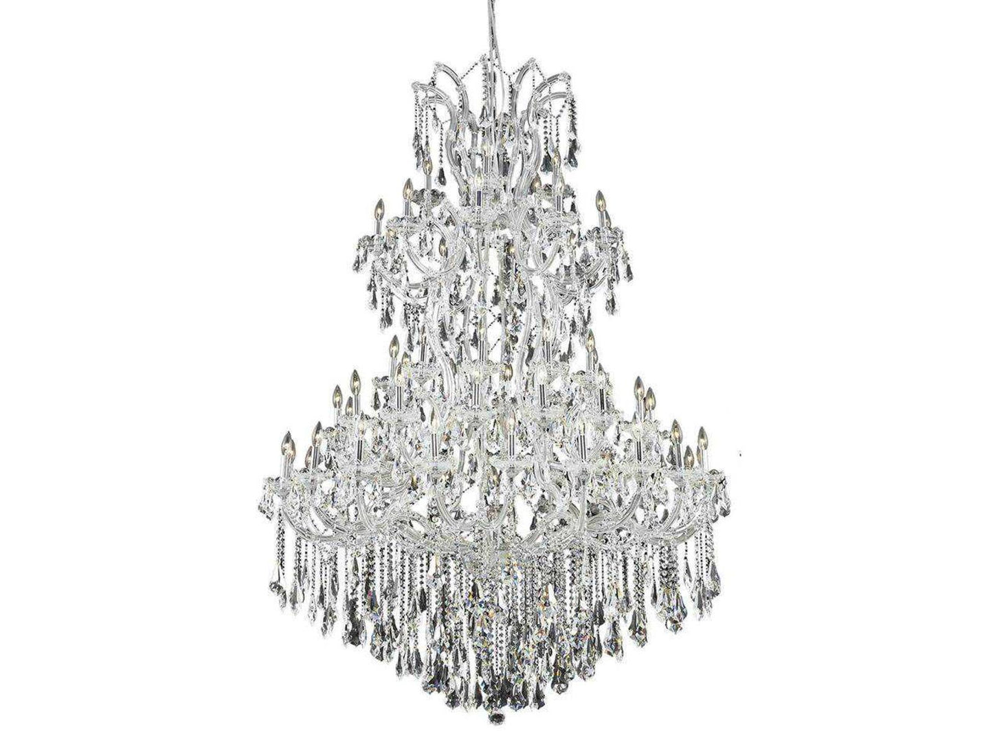 Elegant Lighting Maria Theresa 61-Light Chrome Clear Crystal Candelabra Tiered Chandelier