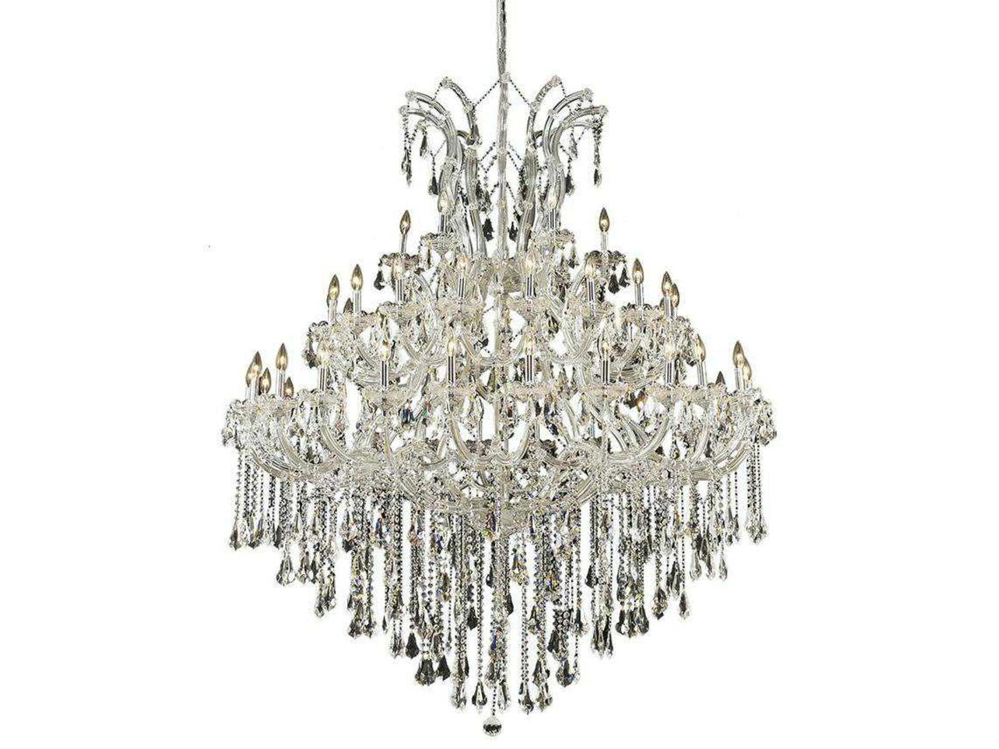 Elegant Lighting Maria Theresa 49-Light Candelabra Tiered Chandelier in Chrome