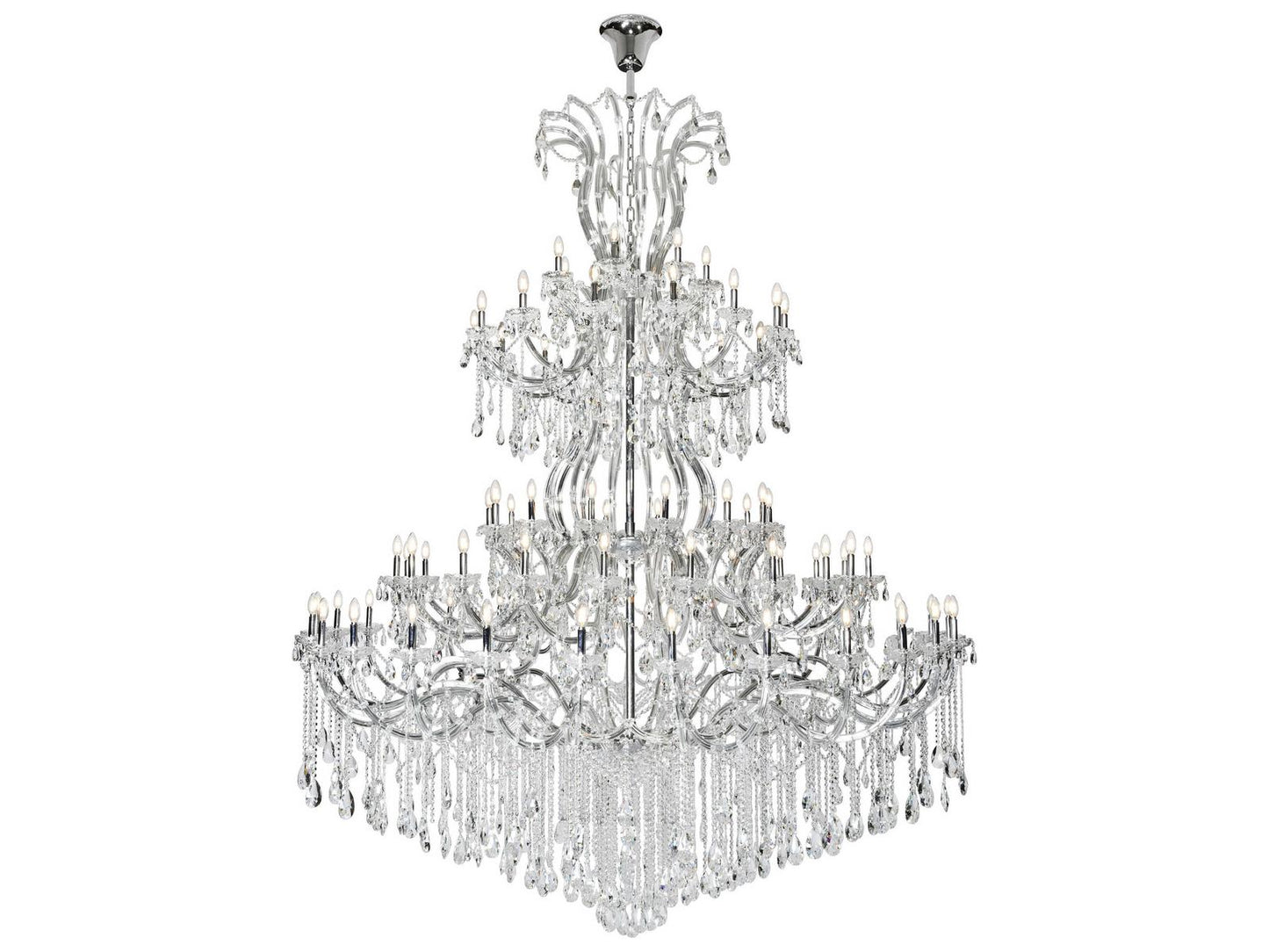 Elegant Lighting Maria Theresa 84-Light Chrome Tiered Chandelier with Clear Royal Cut Crystal