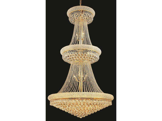 Elegant Lighting Primo 32-Light Gold Clear Royal Cut Crystal Empire Chandelier