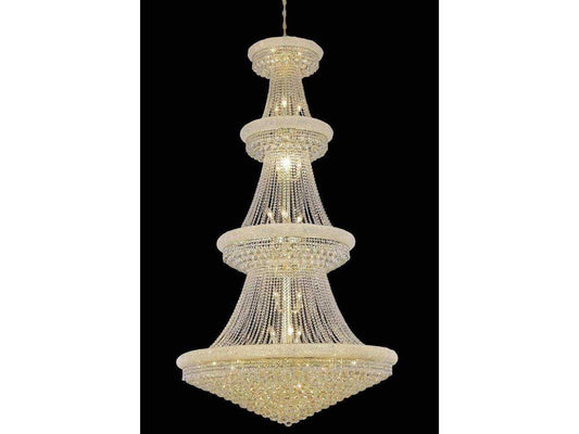 Elegant Lighting 42-Light Primo Chandelier Gold Clear Royal Cut Crystal