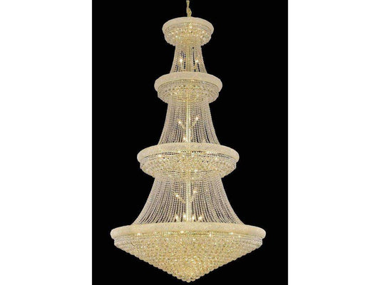 Elegant Lighting Primo 48-Light Gold Clear Royal Cut Crystal Empire Tiered Chandelier