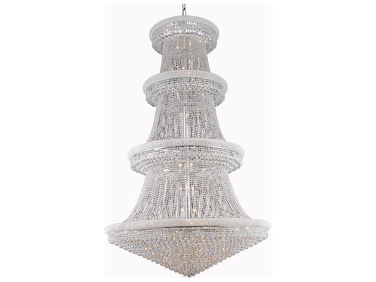 Elegant Lighting Primo 56-Light Empire Tiered Chandelier in Chrome with Royal Cut Clear Crystal