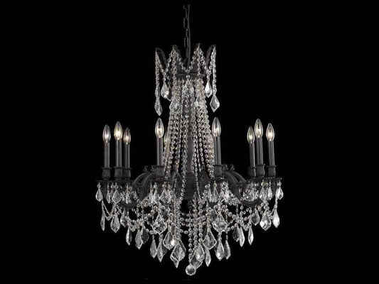 Elegant Lighting 10-Light Rosalia Candelabra Chandelier with Royal Cut Crystal