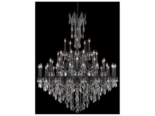 Elegant Lighting 45-Light Rosalia Dark Bronze Gold Crystal Candelabra Chandelier