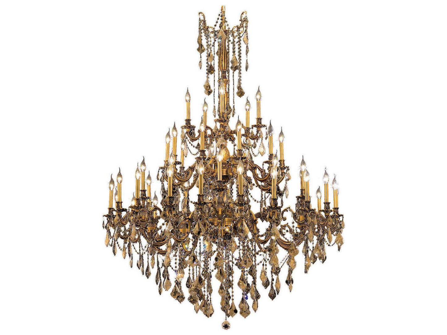 Elegant Lighting Rosalia 45-Light French Gold Crystal Candelabra Tiered Chandelier