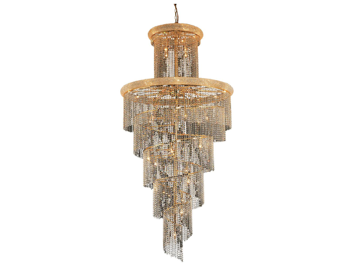 Elegant Lighting Spiral 41-Light Gold Clear Crystal Tiered Chandelier