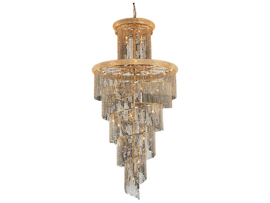 Elegant Lighting Spiral 41-Light Gold Clear Crystal Tiered Chandelier