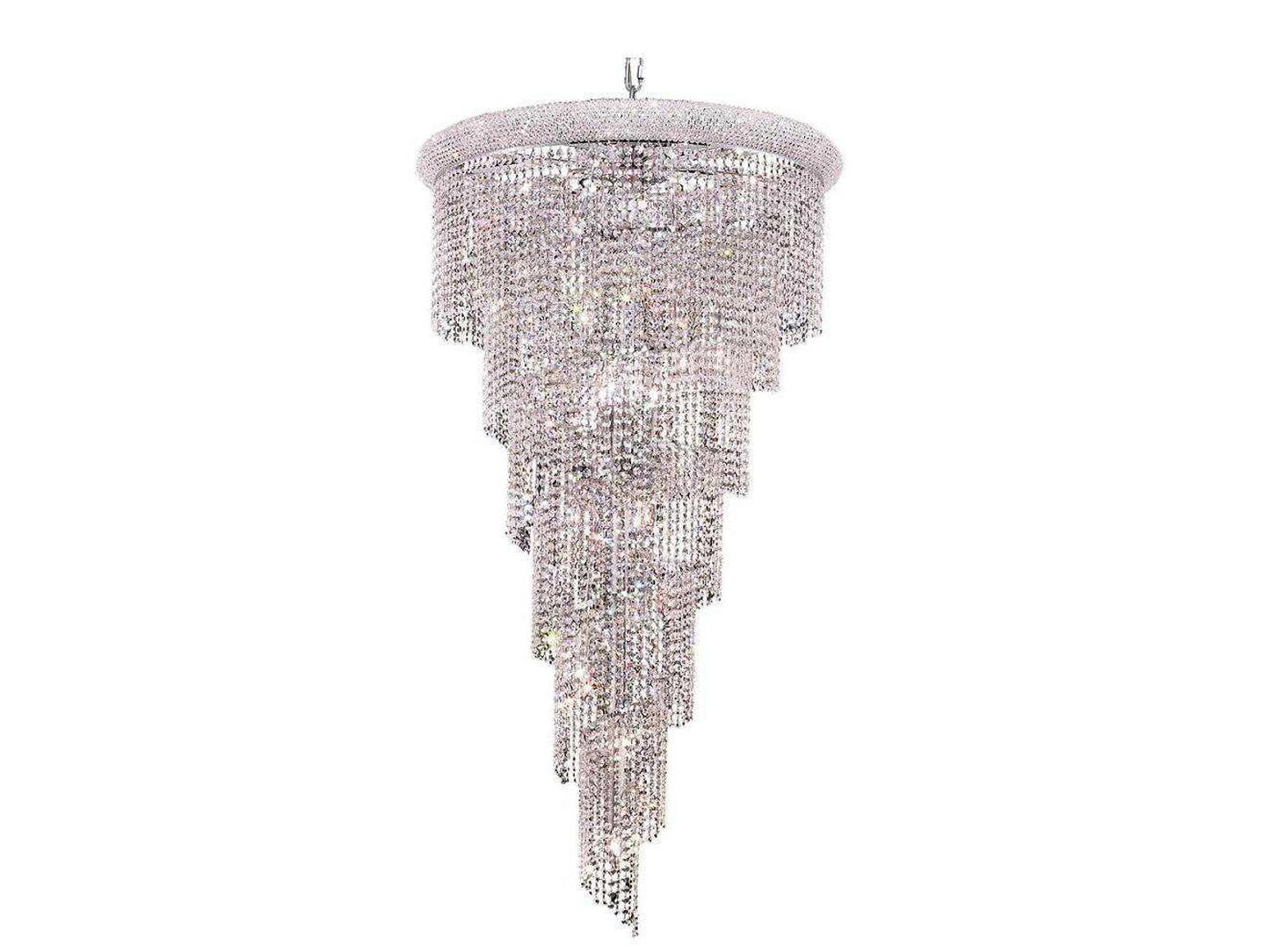 Elegant Lighting Spiral 22-Light Chrome Crystal Chandelier