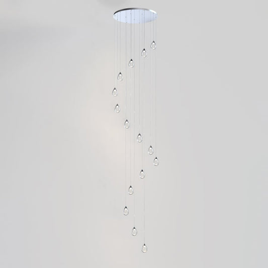 ET2 Dewdrop 34" Wide LED Multi Light Pendant with Clear Shades