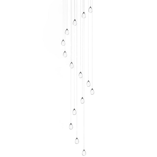 ET2 Dewdrop 34" Wide LED Multi Light Pendant with Clear Shades