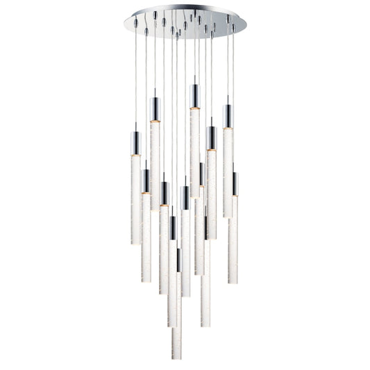 ET2 Big Fizz 20" Wide Integrated LED Multi Light Pendant with Crystal Cylinder Shades