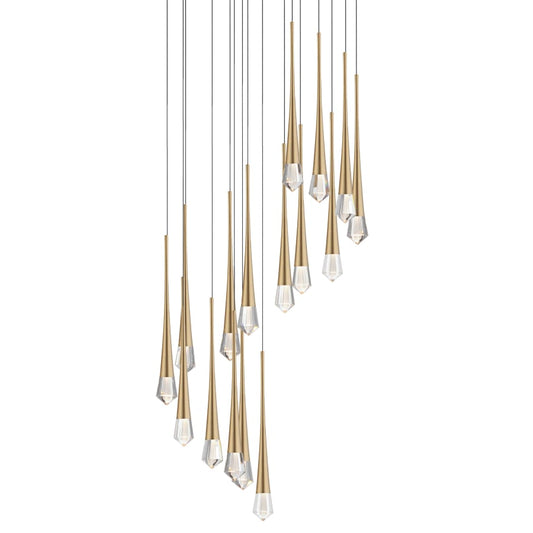 ET2 Pierce 25" Wide LED Crystal Multi Light Pendant