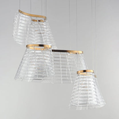 ET2 Tartan 3 Light 24" Wide LED Abstract Multi Light Pendant