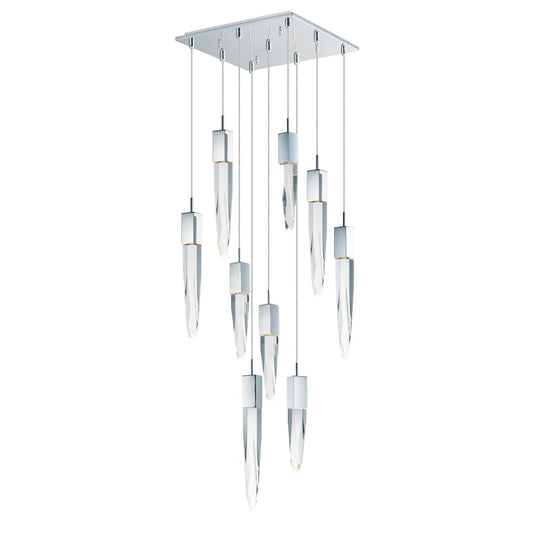 ET2 Quartz 9 Light 16" Wide LED Multi Light Pendant