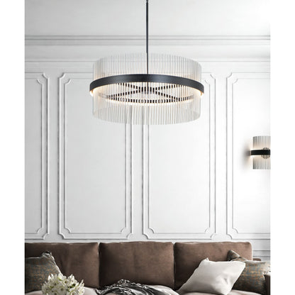 ET2 Chimes 34" Wide LED Drum Chandelier