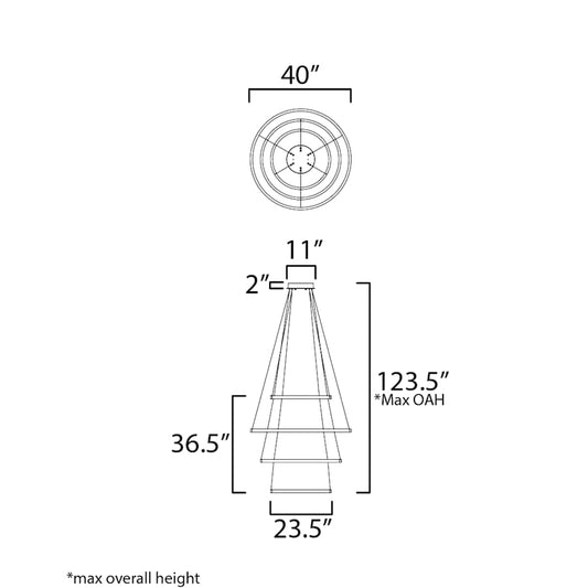ET2 Groove 40" Wide Suspension Multi Light Pendant