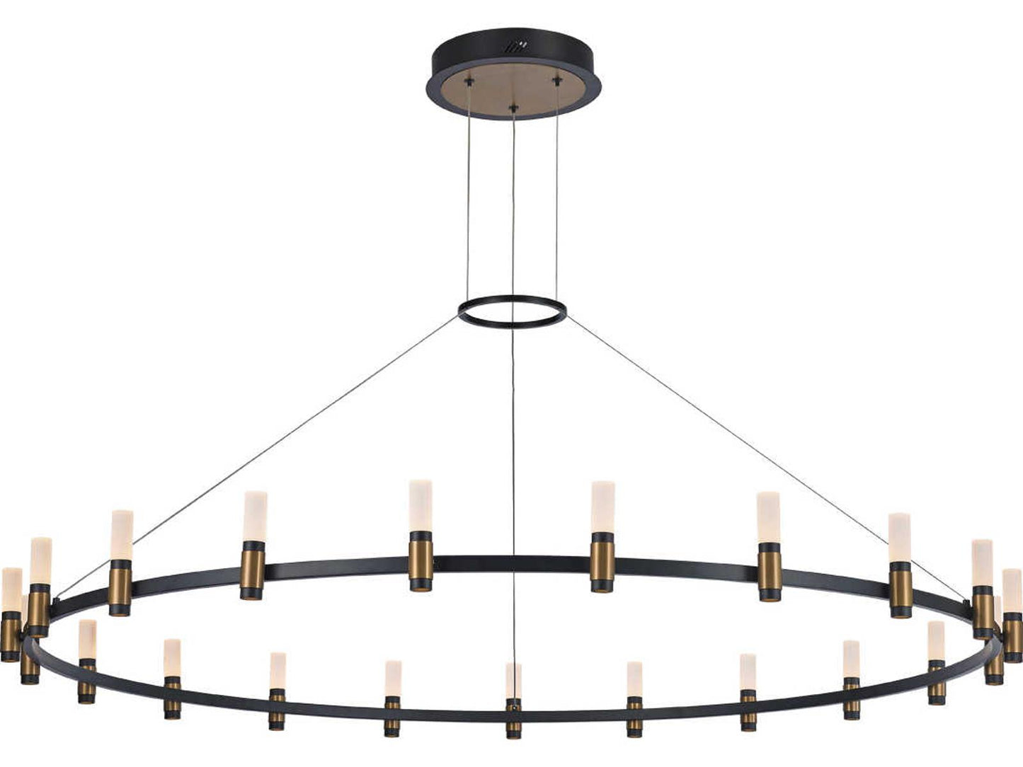 Eurofase Albany 21-Light LED Round Chandelier in Deep Black and Brass