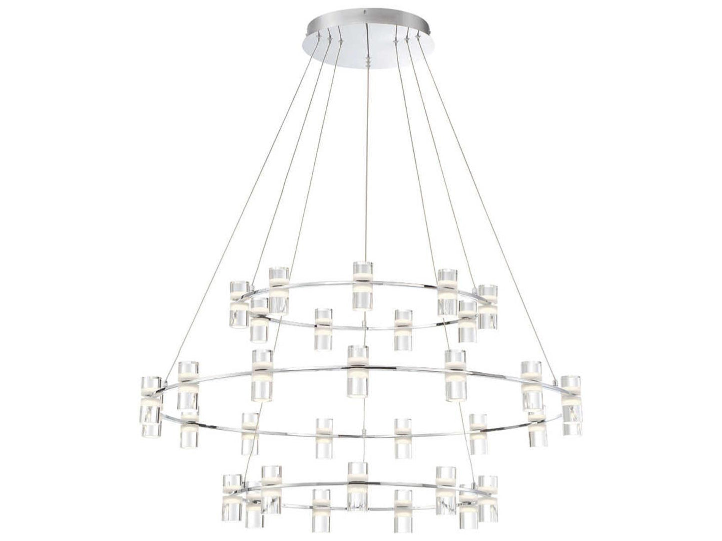 Eurofase Netto 33-Light Integrated LED Round Chandelier in Chrome