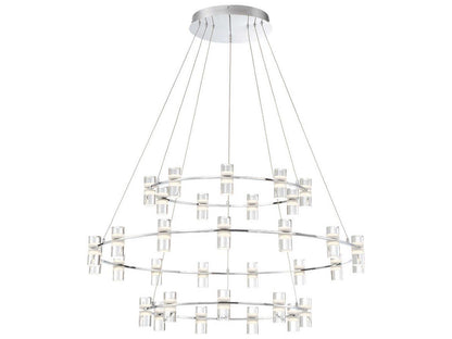 Eurofase Netto 33-Light Integrated LED Round Chandelier in Chrome