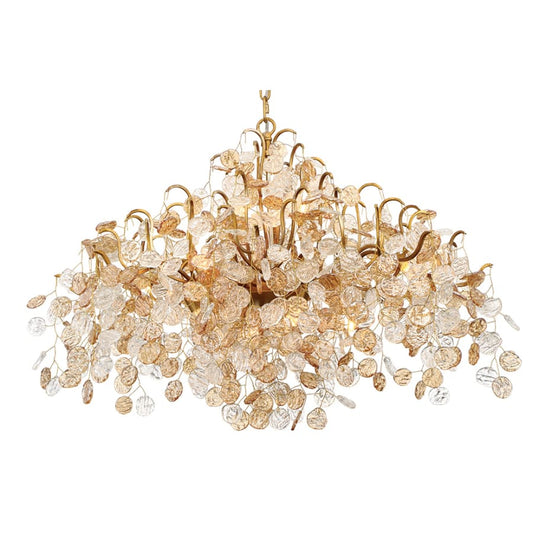 Eurofase Lighting Campobasso 8 Light 26" Wide Chandelier with Gold Metal Wire Frame and Glass Wafers