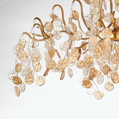 Eurofase Lighting Campobasso 8 Light 26" Wide Chandelier with Gold Metal Wire Frame and Glass Wafers
