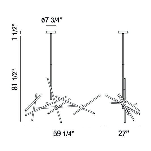 Eurofase Lighting Crossroads 18 Light 59" Wide LED Chandelier