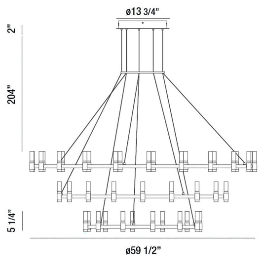 Eurofase Lighting Albany 51 Light 60" Wide LED Ring Chandelier