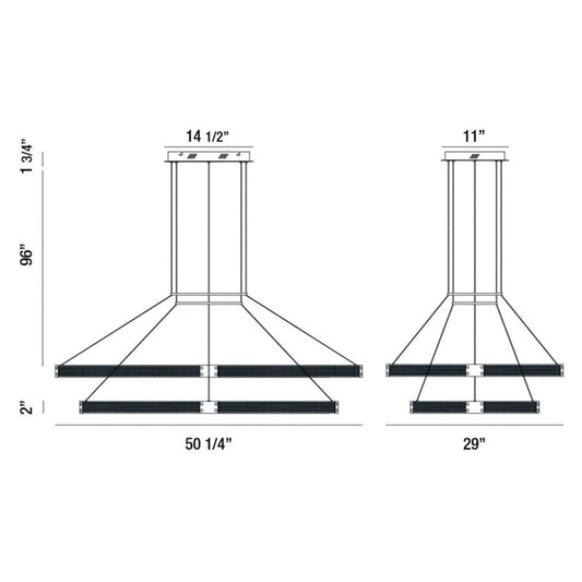 Eurofase Lighting Admiral 4 Light 50" Wide LED Chandelier