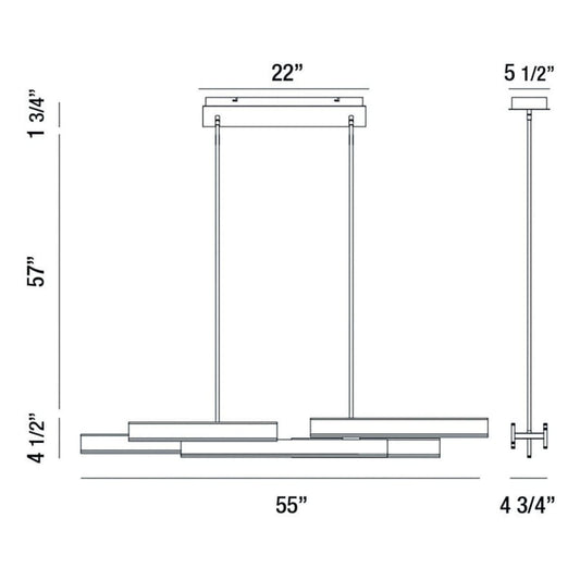 Eurofase Lighting Cameno 9 Light 55" Wide LED Linear Chandelier