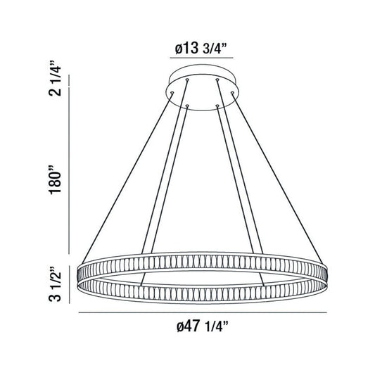 Eurofase Lighting Forster 47" Wide LED Ring Chandelier
