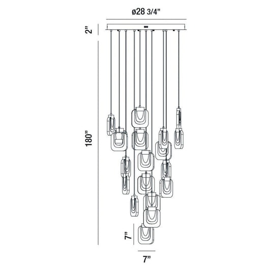 Eurofase Lighting Paget 19 Light 29" Wide LED Multi Light Pendant