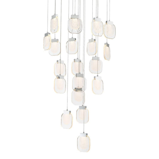Eurofase Lighting Paget 29" Wide 3000K LED Round 19-Light Pendant with Piastra Glass Shades