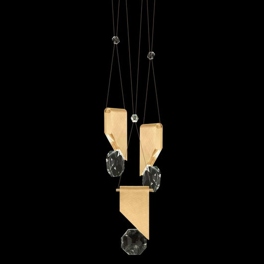 Fine Art Handcrafted Lighting ARIA 6 Light 16" Wide Integrated LED Crystal Multi Light Pendant with Shade