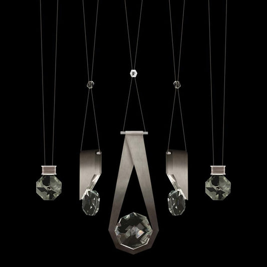 Fine Art Handcrafted Lighting ARIA 10 Light 43" Wide LED Crystal Linear Pendant with Shades