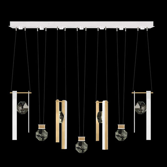 Fine Art Handcrafted Lighting ARIA 14 Light 60" Wide LED Linear Pendant with Shades