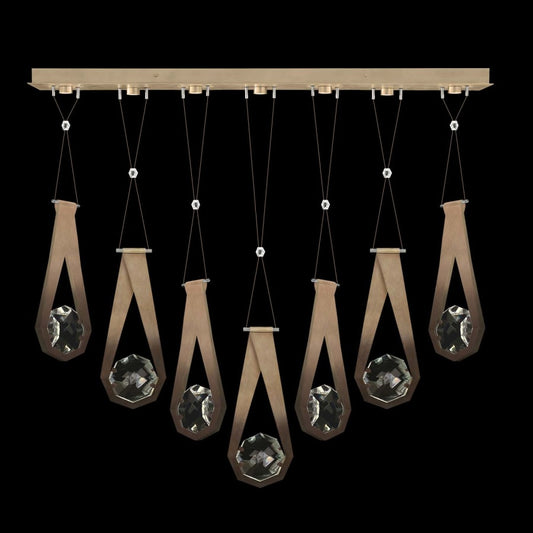 Fine Art Handcrafted Lighting ARIA 14 Light 60" Wide Integrated LED Crystal Linear Pendant