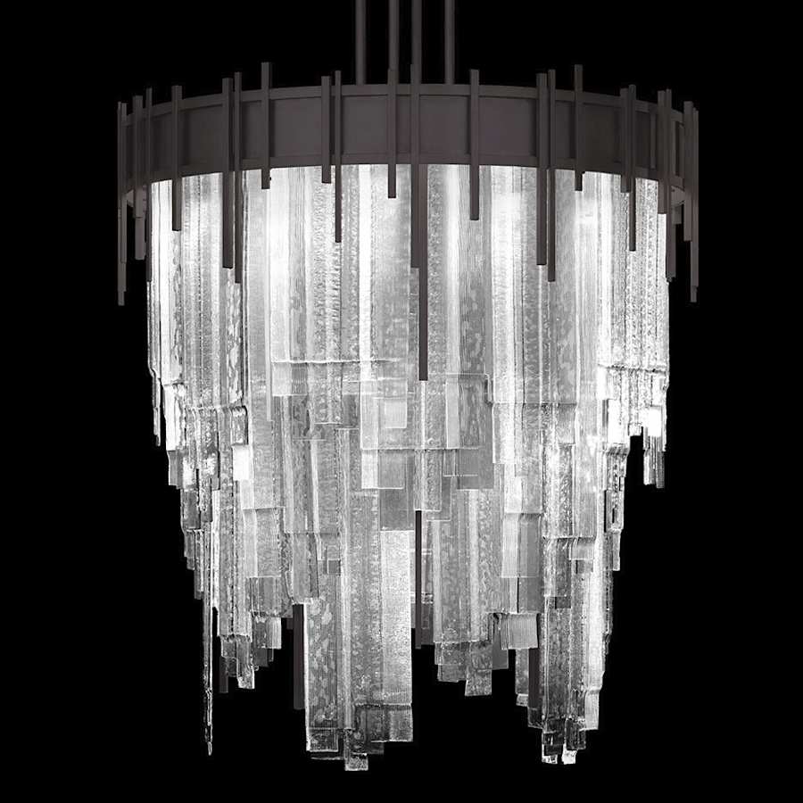 Fine Art Handcrafted Lighting Arpeggio 35" Wide LED Abstract Waterfall Chandelier
