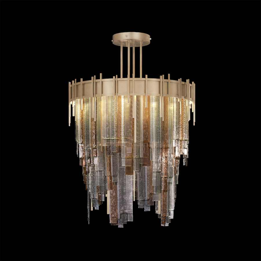 Fine Art Handcrafted Lighting Arpeggio 35" Wide LED Abstract Waterfall Chandelier