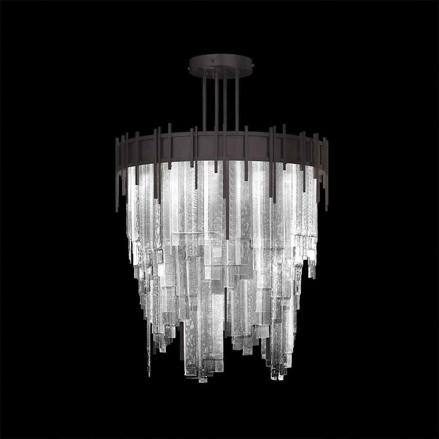 Fine Art Handcrafted Lighting Arpeggio 35" Wide LED Abstract Waterfall Chandelier