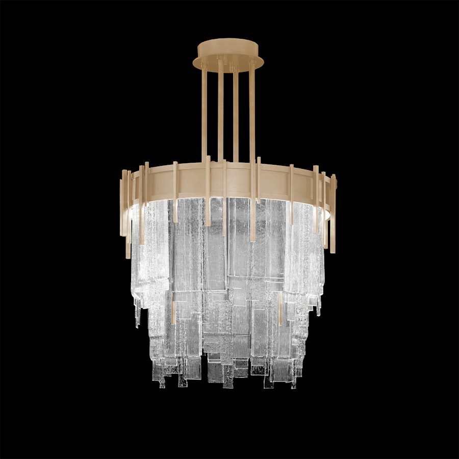 Fine Art Handcrafted Lighting Arpeggio 19" Wide LED Abstract Waterfall Chandelier