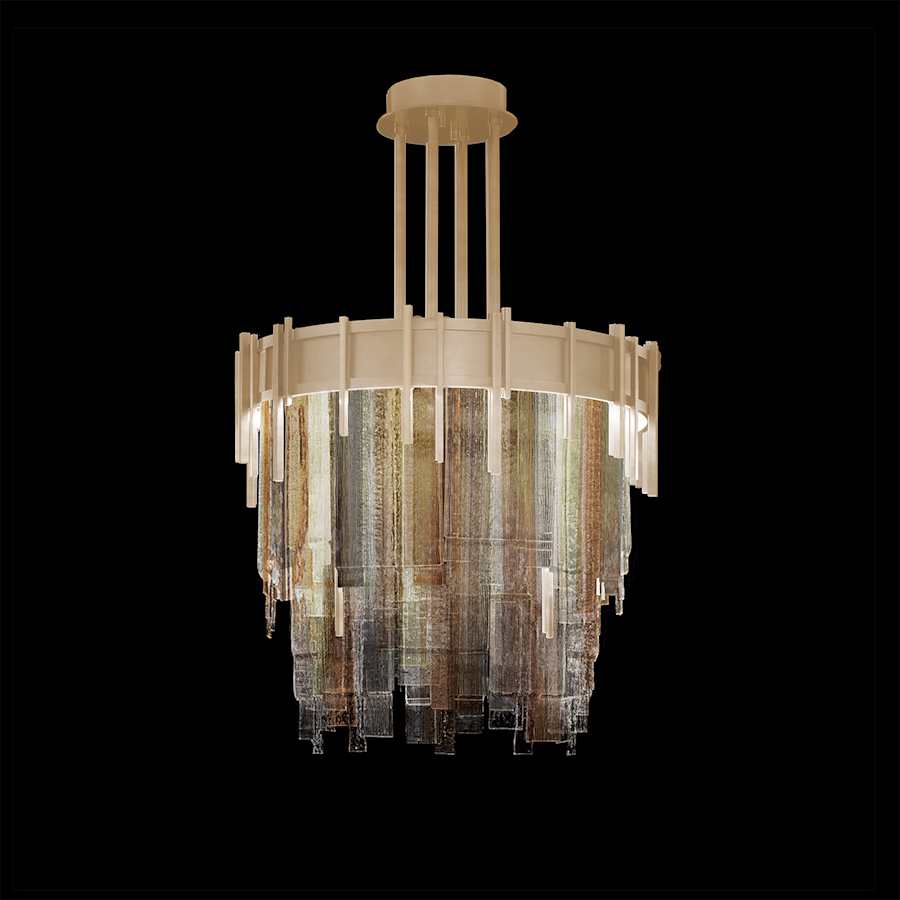 Fine Art Handcrafted Lighting Arpeggio 19" Wide LED Abstract Waterfall Chandelier