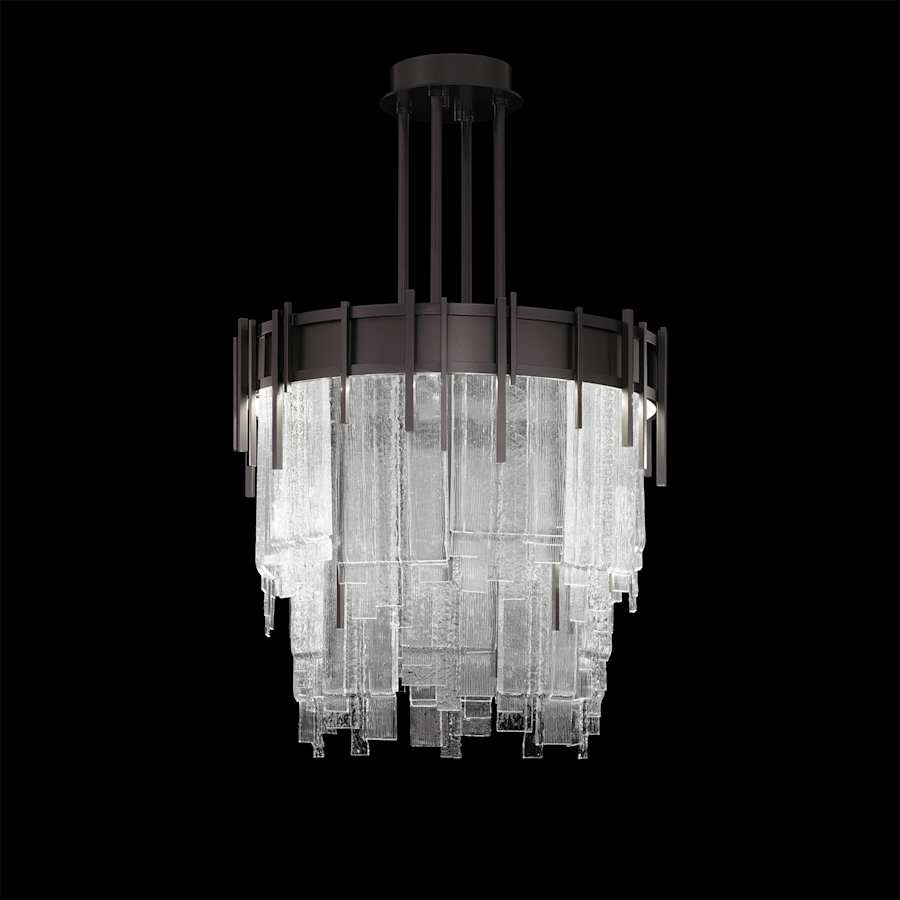 Fine Art Handcrafted Lighting Arpeggio 19" Wide LED Abstract Waterfall Chandelier
