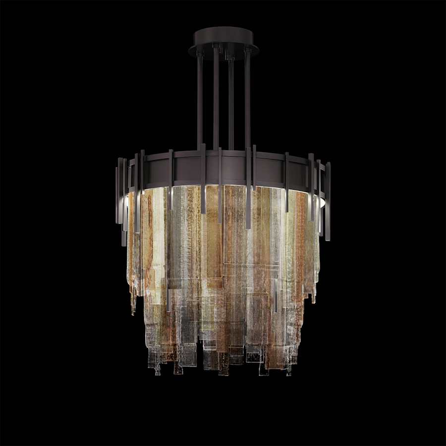 Fine Art Handcrafted Lighting Arpeggio 19" Wide LED Abstract Waterfall Chandelier