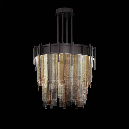 Fine Art Handcrafted Lighting Arpeggio 19" Wide LED Abstract Waterfall Chandelier