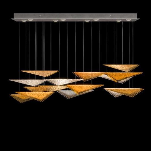 Fine Art Handcrafted Lighting Volo 8 Light 58" Wide LED Abstract Linear Pendant