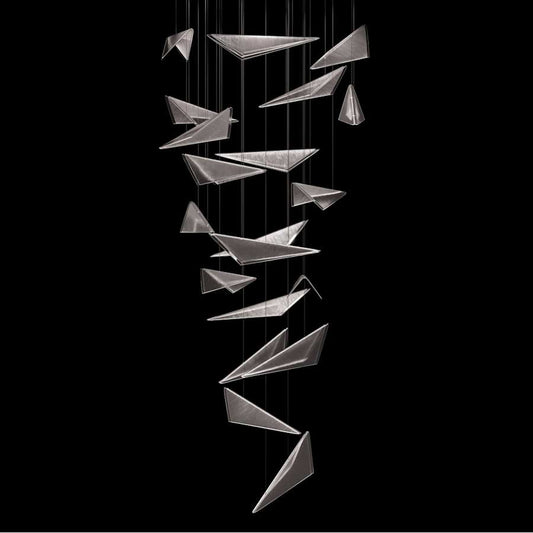 Fine Art Handcrafted Lighting Volo 8 Light 36" Wide x 52" Tall LED Abstract Multi Light Pendant