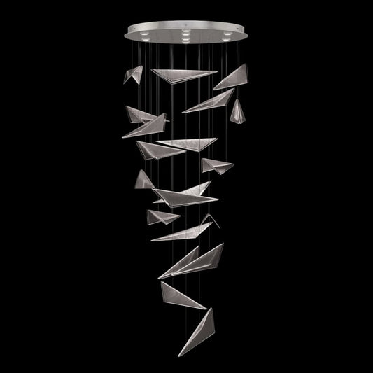 Fine Art Handcrafted Lighting Volo 8 Light 36" Wide x 52" Tall LED Abstract Multi Light Pendant