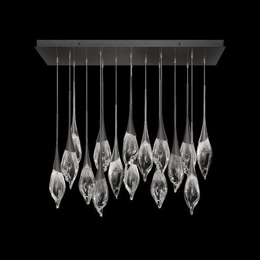 Fine Art Handcrafted Lighting Mayu 54" Wide LED 16 Light Linear Pendant