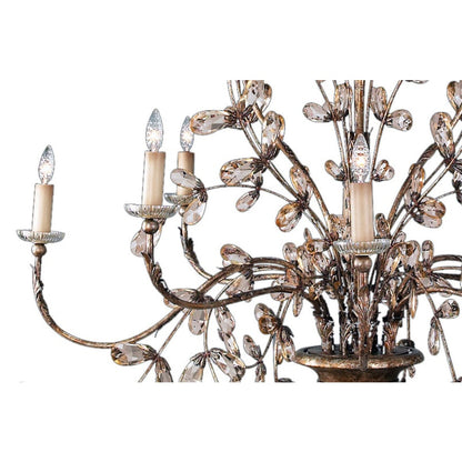 Fine Art Handcrafted Lighting A Midsummer Night's Dream Twelve-Light Two-Tier Chandelier with Crystal Accents and Candelabra Lights